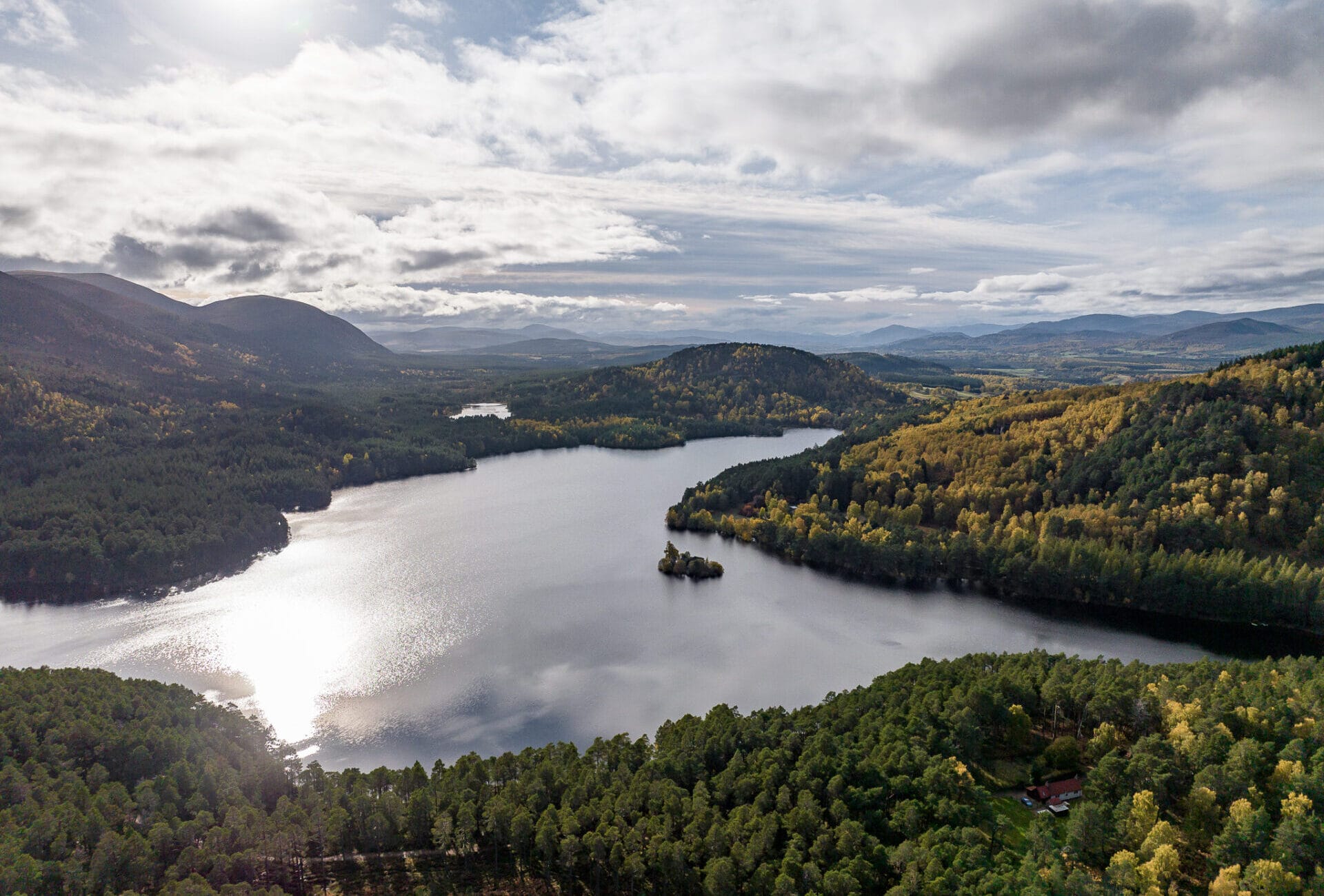 Wellness Weekends in the Highlands - forest cottage aerial 10