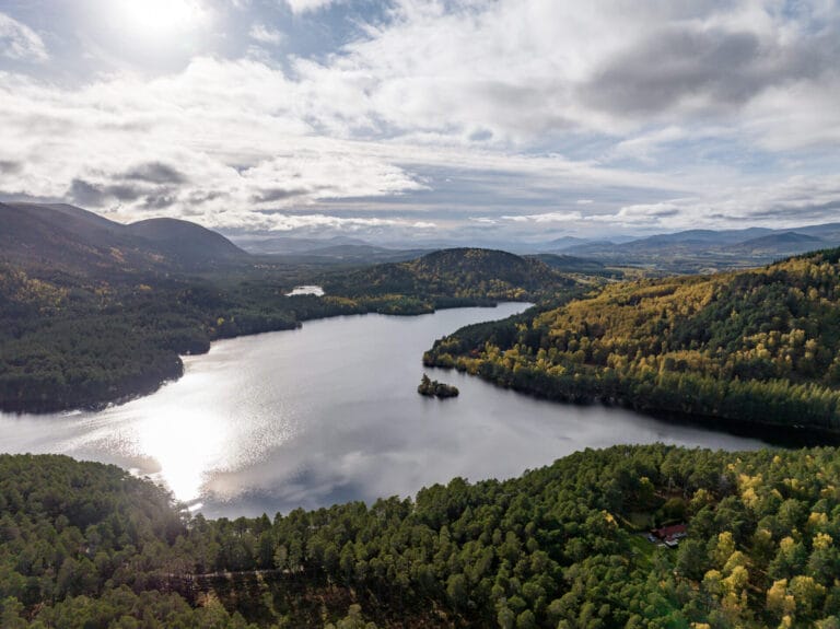 Wellness Weekends in the Highlands - forest cottage aerial 10