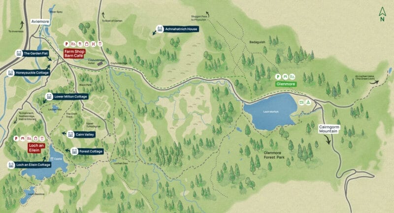 Getting Here - Rothiemurchus Hidden Highlands Map 1